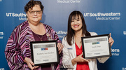 PACT Platinum pin winners Kimberly Ann Hawkins and Sandy Diep pose for a photo.