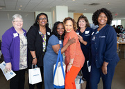 Mary Ann Kelly, Cassandra Watkins, Andrea Casteel, Kimberly Taylor, Judy Newell, and Charlotte Washington pose for photos at the end of the event.