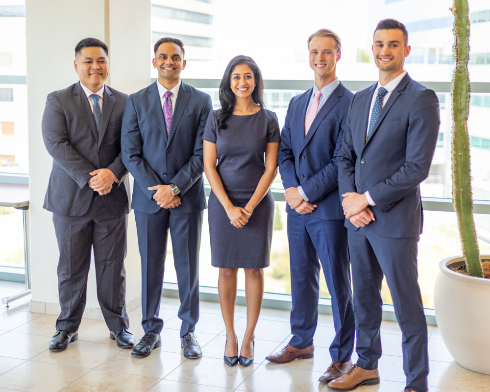 From left: Drs. Pope Rodnoi, Denzil Mathew, Palvasha Deme, Colin White-Dzuro, Bar Ainuz