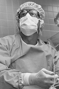 Philip Purdy in surgical garb
