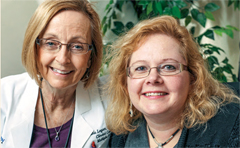 Diana Logan, A.P.N., with patient Susan Sides
