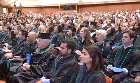 Group photo from the 2015 Medical School hooding ceremony.