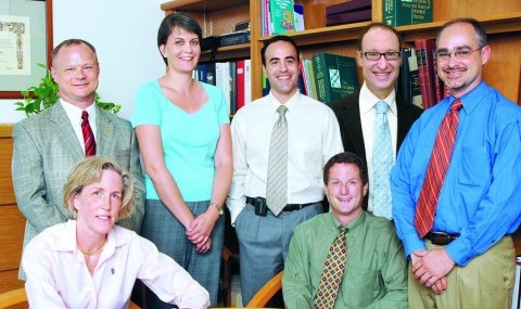 Members of the Dallas Heart Study team who collaborated on the launch in 2007 of the Study’s second phase included (top row, left to right) Don Hammons, Teresa Eversole, Dr. Amit Khera, Dr. Ronald Victor, Dr. Darren McGuire, (bottom row, left to right) Dr. Helen Hobbs, Dr. James de Lemos, and Dr. Mark Drazner (not pictured).
