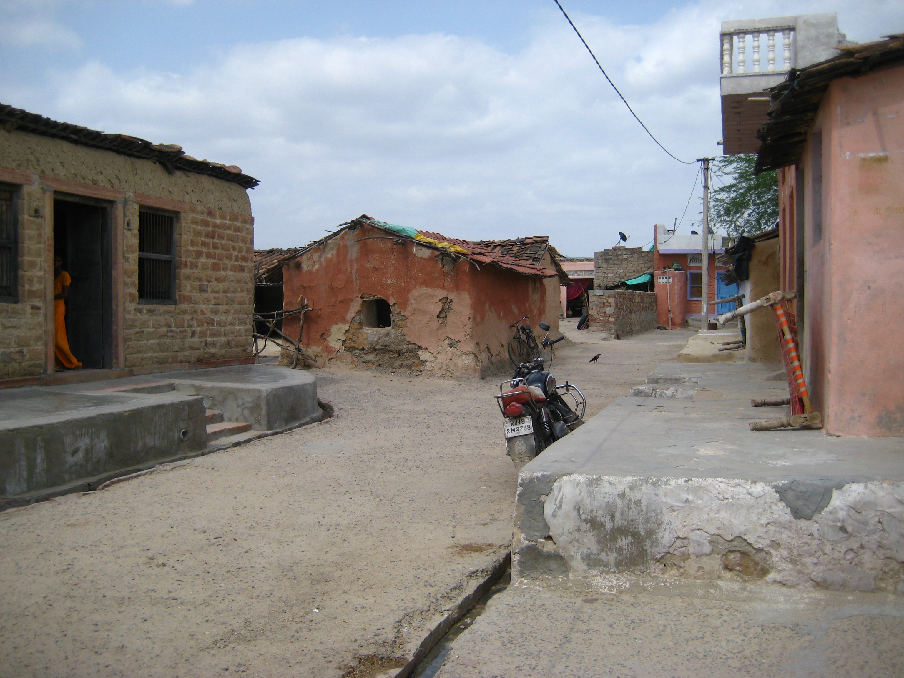 Remote village street in India