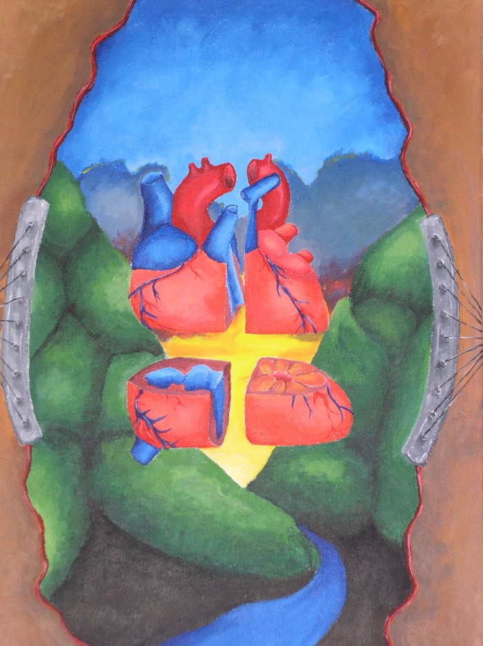 Surreal painting of heart