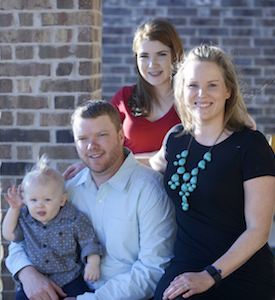 Kellie Whitton (right) with her husband Adam, son Grayson, and stepdaughter McKenzie