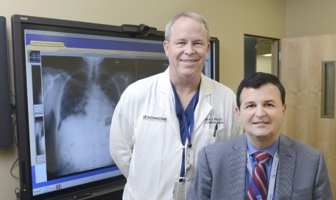 Dr. Michael Wait, left, is chief of Cardiovascular and Thoracic Surgery and Dr. Fernando Torres is Medical Director of the Lung Transplant Program at UT Southwestern.