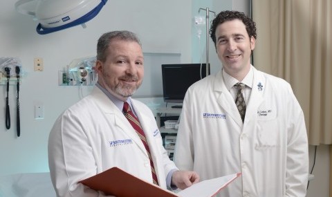 Radiation oncologist Dr. Michael Folkert and Urologist Dr. Yair Lotan investigating whether an injectable gel can reduce potential side effects from stereotactic ablative radiotherapy for prostate cancer.