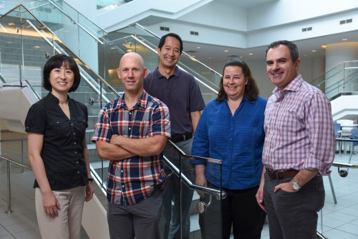 UT Southwestern faculty members named Faculty Scholars (l-r) include Dr. Elizabeth Chen, Dr. Neal Alto, Dr. Benjamin Tu, Dr. Julie Pfeiffer, and Dr. Ralph DeBerardinis.