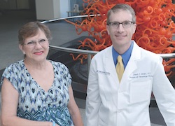 Donna Fernandez participated in an international clinical trial led by Dr. David Gerber that evaluated an immunotherapy drug for lung cancer treatment. Donna Fernandez participated in an international clinical trial led by Dr. David Gerber that evaluated an immunotherapy drug for lung cancer treatment.
