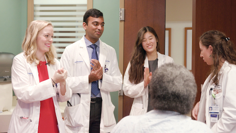 One of the defining elements of the new UT Southwestern Medical School curriculum is that the students now begin clinical work much earlier in the four-year program