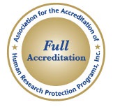 Seal of Full Accreditation from the Association for the Accreditation of Human Research Protection Programs, Inc.