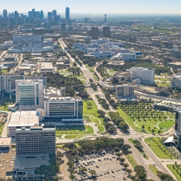 Aerial shot of UT Southwestern campus