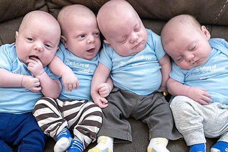 A picture of newborn quadruplets
