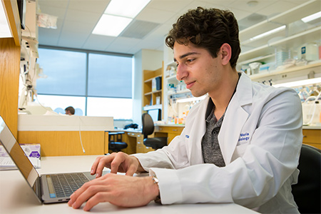 Scientist in a lab working on research