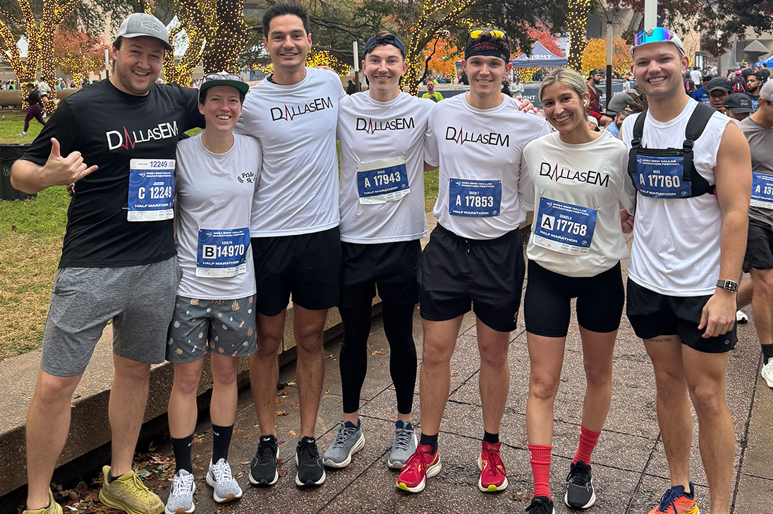 Our doctors preparing to run a race.