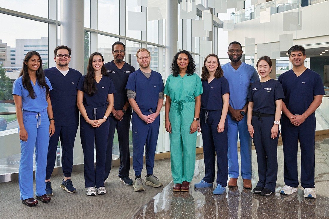 ten doctors in scrubs