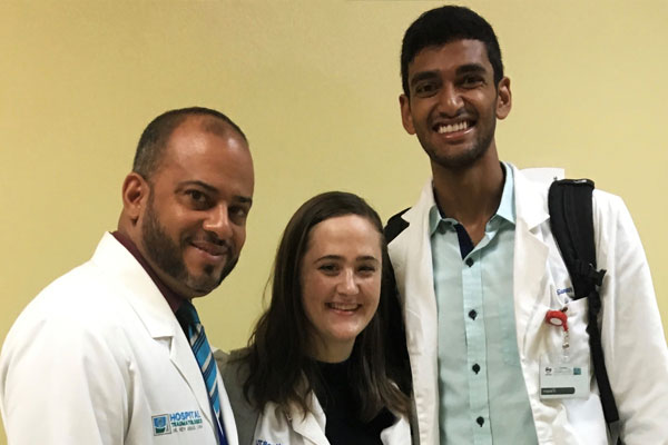 Sumanth Reddy and two colleagues in the Dominican Republic