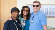 (From left) Lester Weekes, Dinah Middleton, and Michael Aiken gather for a quick flick.