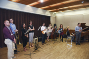 The M-Cats Jazz Group, composed of mainly UTSW medical students, played at the reception.