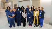 Gathered for a group photo are the infusion treatment room’s registered nurses and certified medical office assistants.