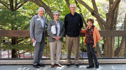 Posing for a group photo are Kern Wildenthal, M.D., Ph.D., Joan Conaway, Ph.D., David Mangelsdorf, Ph.D., and Carole Mendelson, Ph.D.