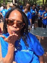 Stephanie Harper, a Patient Services Representative, was one of a gaggle of employees dancing the Electric Slide near the stage.