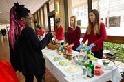 Employees sampled heart-healthy recipes.