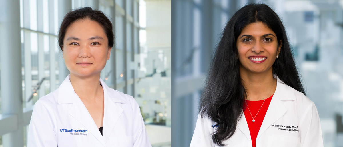 Two women in separate photos, both wearing lab coats