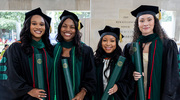 From left, Chidera Ibezue, M.D., Jaidah McCallon, M.D., Victoria Peters, M.D., and Haley Loan, M.D., stand proud following the ceremony.