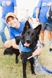 Many walkers showed up with their furry friends to hit the course.