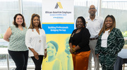Mia Murphy (center left) and LaTonya Rosales (center right), co-Chairs for African-American Employee BRG, with other BRG members (left to right) Stephanie Lovely, Jackie Coe, and Tiffany Bradshaw.