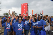 High fives and waves at the Heart Walk.