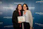 Scholarship recipient Christina Martinez shares the moment with Dr. Beth Deschenes, Associate Professor and Vice Chair of the Department of Physical Therapy.