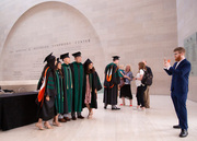 Friends 'til the end: Students pose for one last photo as classmates.