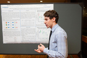 Medical student Patrick Lynch presents his research project about the gastrointestinal effects of different cultural diets.