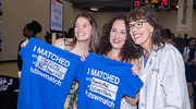 Macy Afsari, left, and Emilia Chapa, center, celebrate the special day with Angela Mihalic, M.D., Dean of Medical Students, Associate Dean for Student Affairs, and Professor of Pediatrics.