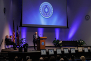 Dr. Daniel K. Podolsky, UT Southwestern President, leads off the fifth annual Leaders in Clinical Excellence Awards ceremony.