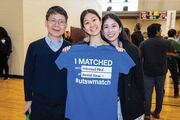 (Left to Right) Zhijian “James” Chen, Ph.D., Professor of Molecular Biology and in the Center for Genetics of Host Defense, poses for a smile with Alyssa Chen and Alyssa’s sister.