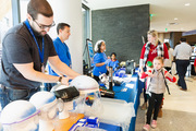 Attendees stopped by tables offering education about safety and flu awareness.