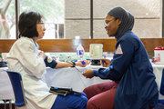 The health fairs featured blood pressure and BMI screenings.