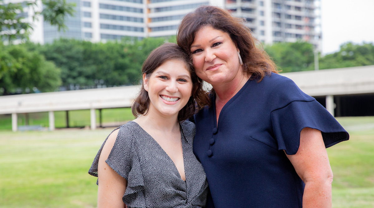 Morgan Aaron and her mother, Dawn embracing