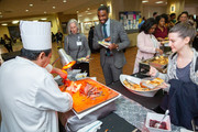 After the program, employees enjoyed themselves at a tasty reception.