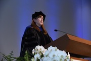Dr. Lora Hooper, Professor and Chair of Immunology, Microbiology, and in the Center for the Genetics of Host Defense, delivers the commencement address.