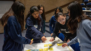 Students work together during a Peter O’Donnell Jr. School of Public Health exercise to identify and prioritize risks for disease in a population.