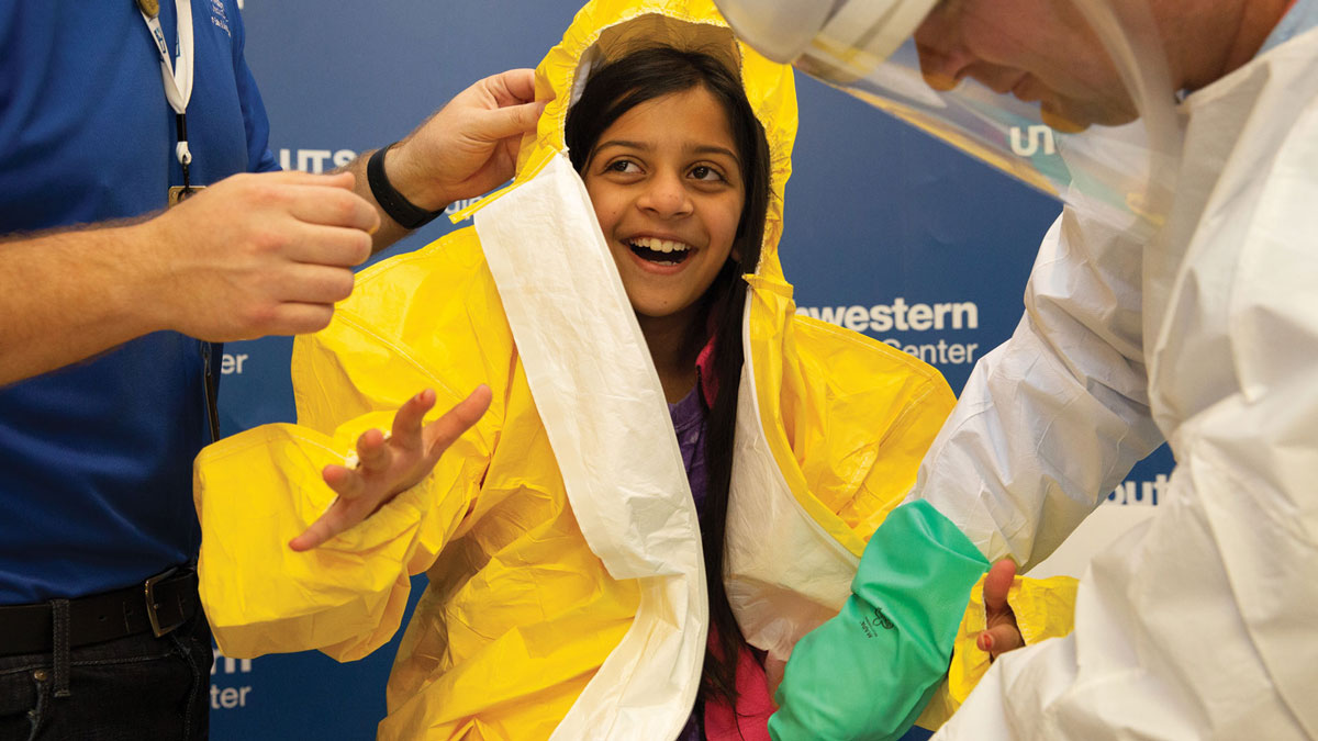 Visitors got to dress in hazmat suits and learn about contamination.