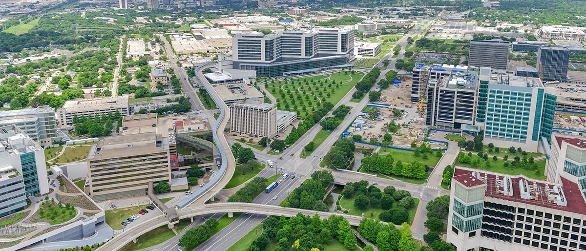 Aeriel view of UTSW campus