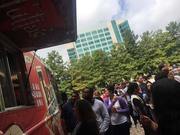 At North Campus, the crowds were out in force for food truck launch day.
