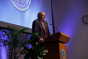 Dr. Yopp represented the Multidisciplinary Liver Tumor Program. In his remarks, he thanked his partner, Dr. Amit Singal, who was unable to attend the ceremony but was at home watching the livestream.