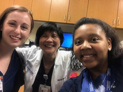Rachel Shearon, Multidisciplinary Surgery Center: “Our favorite place on campus? Right here at home with the family! These lovely ladies to my right have made it so easy to call UTSW my home! Glad that when I moved here to Texas, I was blessed enough to meet these two wonderful people. Proud to work with the best colorectal team!”